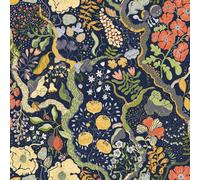 Galerie Sommarang 2 Blue Ann Floral Vine A4 Wallpaper Sample