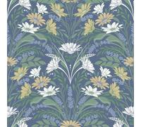 Galerie Sommarang 2 Blue/yellow Varmdo Floral A4 Wallpaper Sample