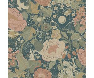 Galerie Sommarang 2 Dark Blue Vaxa Floral Wallpaper Roll