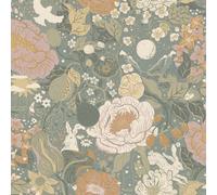 Galerie Sommarang 2 Dark Grey Vaxa Floral A4 Wallpaper Sample