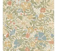 Galerie Sommarang 2 Green/blue/yellow Midsommar Scandinavian Folk Art A4 Wallpaper Sample