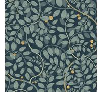 Galerie Sommarang Blue Leafy Vines A4 Wallpaper Sample