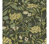 Galerie Sommarang Dark Green Abstract Flora A4 Wallpaper Sample