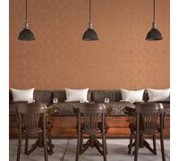 Galerie Special Fx Orange Gold Metallic Spiral Embossed Wallpaper