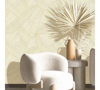 Galerie Stratum Collection Metallic Beige/cream/grey Geometric Swirl Lines Double Width Wallpaper Roll