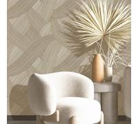 Galerie Stratum Collection Metallic Bronze/cream Geometric Swirl Lines Double Width Wallpaper Roll