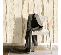 Galerie Stratum Collection Metallic Cream/beige Vertical Lines Double Width Wallpaper Roll