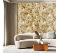Galerie Stratum Collection Metallic Gold/grey Marmo Marble Effect Double Width Wallpaper Roll