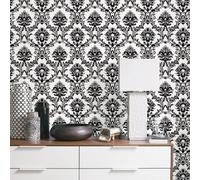 Galerie Stripes And Damask 2 Black Damask Document Smooth Wallpaper