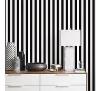 Galerie Stripes And Damask 2 Black Regency Stripe Smooth Wallpaper