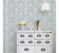 Galerie Stripes And Damask 2 Blue Damask Document Smooth Wallpaper