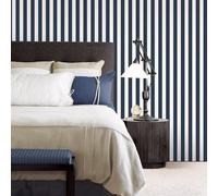 Galerie Stripes And Damask 2 Blue Regency Stripe Smooth Wallpaper