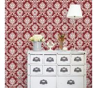 Galerie Stripes And Damask 2 Red Damask Document Smooth Wallpaper