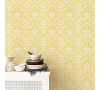 Galerie Stripes And Damask 2 Yellow Gold Damask Document Smooth Wallpaper