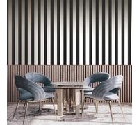 Galerie Style Sisters Flock Stripe Black Cream Ss21239 Wallpaper