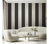 Galerie Style Sisters Half Stripe Black Cream Ss21237 Wallpaper