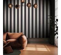 Galerie Style Sisters Medium Stripe Black Cream Ss21233 Wallpaper