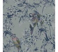 Galerie Ted Baker Eden Blue Macaw Birds Floral Tree Wallpaper Roll