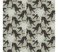 Galerie Ted Baker Eden Metallic Green Jaguar And Trees Wallpaper Roll