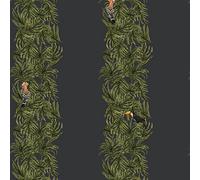 Galerie Ted Baker Eden Navy/green Compala Bird And Leaf Stripe Wallpaper Roll