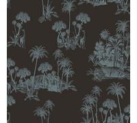 Galerie Ted Baker Fantasia Black/silver Laurel Safari Tree Wallpaper Roll