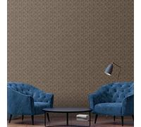 Galerie Texstyle Brown Geometric Block Flock Wallpaper Roll