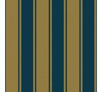 Galerie The Classic Italian Collection Blue Gold Classic Stripe Embossed Wallpaper