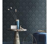 Galerie The Classic Italian Collection Blue Italian Damask Embossed Wallpaper
