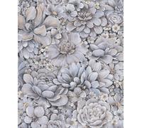 Galerie The New Design Book Collection Blue Floral Texture A4 Wallpaper Sample