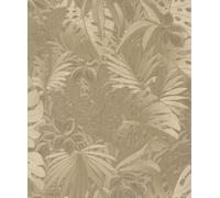 Galerie The New Design Book Collection Gold Metallic Jungle Leaves A4 Wallpaper Sample