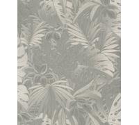 Galerie The New Design Book Collection Platinum Metallic Jungle Leaves A4 Wallpaper Sample
