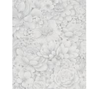 Galerie The New Design Book Collection Silver Floral Texture A4 Wallpaper Sample