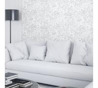 Galerie The New Design Book Collection Silver Floral Texture Wallpaper Roll
