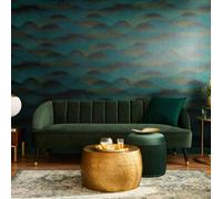 Galerie The New Design Book Emerald Green Rolling Hills Glitter Landscape Wallpaper Roll