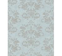Galerie The New Design Book Silver/green Embossed Damask Glitter A4 Wallpaper Sample
