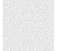 Galerie The New Design Book Silver Off White Geometric Embossed A4 Wallpaper Sample