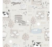Galerie Tiny Tots 2 Greige Farmland Smooth A4 Wallpaper Sample