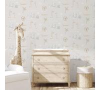 Galerie Tiny Tots 2 Greige Tan Jungle Friends Smooth Wallpaper