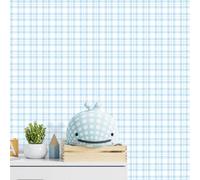 Galerie Tiny Tots 2 Light Blue Plaid Smooth Wallpaper