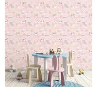 Galerie Tiny Tots 2 Pink Grey Beige Farmland Smooth Wallpaper