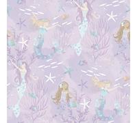 Galerie Tiny Tots 2 Purple Turquoise Glitter Mermaids Smooth A4 Wallpaper Sample