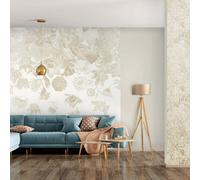 Galerie Tropical Collection Almond Beige Flower Rain Design 4-Panel Wall Mural