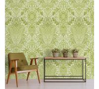 Galerie Tropical Collection Avacado Tahiti Inspired Damask Wallpaper Roll