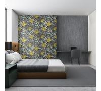 Galerie Tropical Collection Blackberry Palau Floral Fish And Bird Inspired Wallpaper Roll