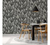 Galerie Tropical Collection Blackberry Somoa Inspired Tropical Leaves Wallpaper Roll