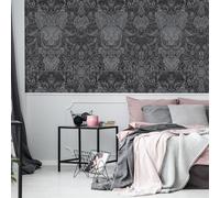 Galerie Tropical Collection Blackberry Tahiti Inspired Damask Wallpaper Roll