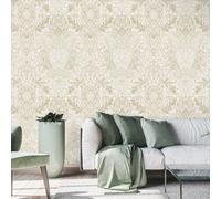 Galerie Tropical Collection Coconut Tahiti Inspired Damask Wallpaper Roll