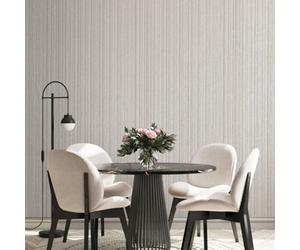 Galerie Universe Fossil Grey Metallic Stripe Wallpaper Roll