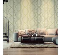 Galerie Universe Sage Green Venus Glass Stone Geometric Wave Wallpaper Roll