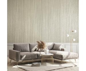 Galerie Universe Sand Beige Jupiter Metallic Stripe Wallpaper Roll